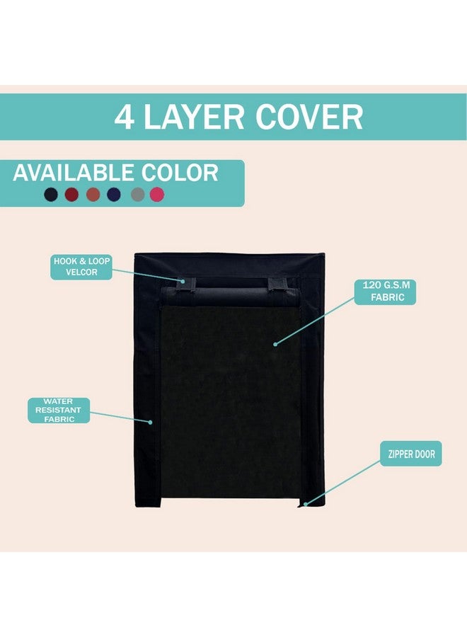 PHILOSHOP 4 Layer Shoe Rack Cover Portable Foldable Shoe Stand Non-Woven Zipper Fabric Cover (Black) - Image 3