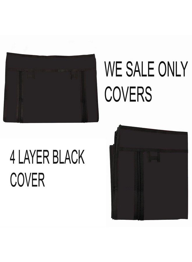 PHILOSHOP 4 Layer Shoe Rack Cover Portable Foldable Shoe Stand Non-Woven Zipper Fabric Cover (Black) - Image 5