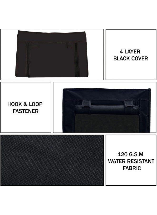 PHILOSHOP 4 Layer Shoe Rack Cover Portable Foldable Shoe Stand Non-Woven Zipper Fabric Cover (Black) - Image 4