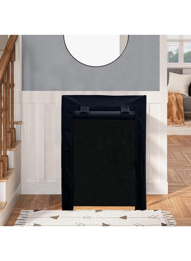 PHILOSHOP 4 Layer Shoe Rack Cover Portable Foldable Shoe Stand Non-Woven Zipper Fabric Cover (Black) - Image 1