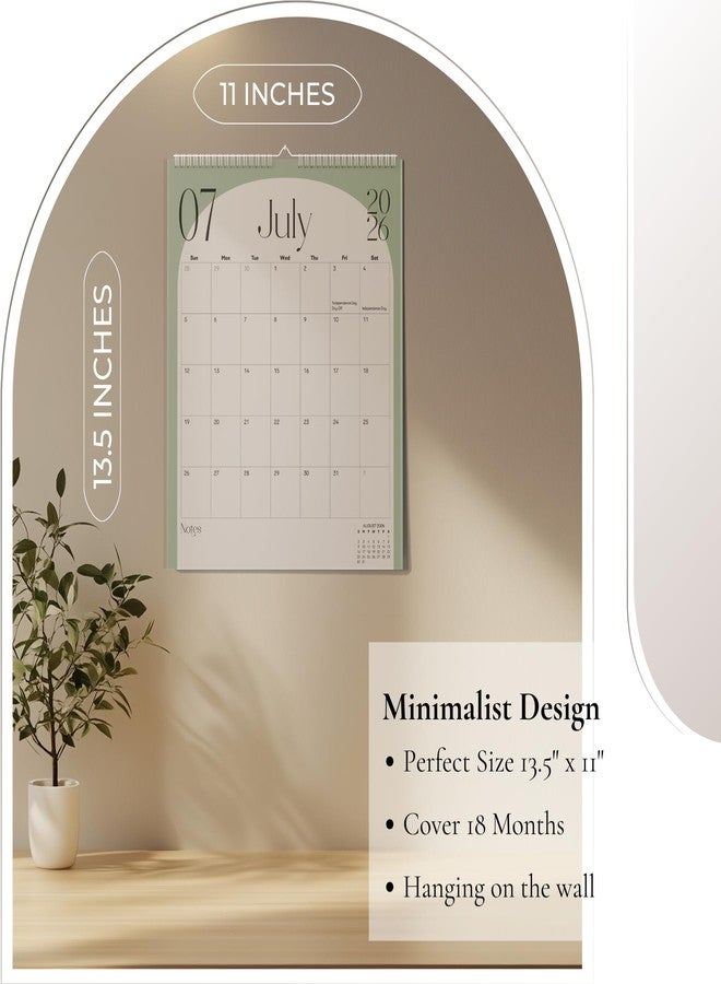 Paper Play Wall Calendar 2024-2025 Greenery Hanging Calendar - Apr 2024 to Sep 2025 | 13.5 x 11 Inches Monthly Calendar for Wall |18 Months Spiral Twin-Wire Binding Wall Calendar Planner| Large Writing Blocks - Image 2