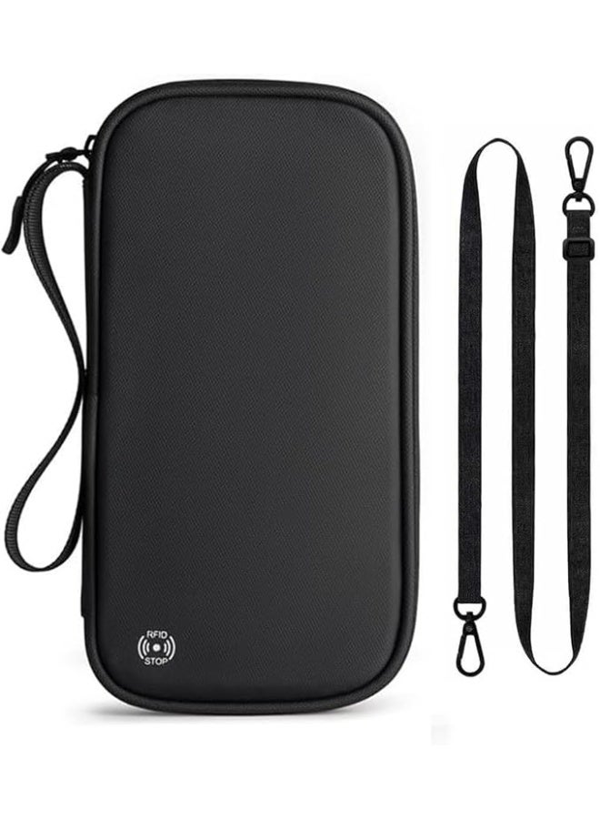 Travel Wallet Passport Holder, Family Passport Holder with RFID Blocking, Portable and Foldable Unisex Travel Essentials,Waterproof Used for Money, Flight Tickets Credit Card, Men and Women - Image 1