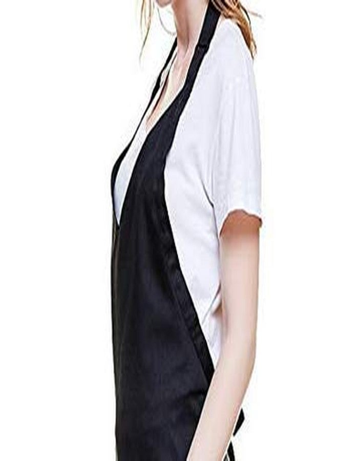 losofar Unisex Black Kitchen Chef V-neck Apron Adjustable Neck Straps Durable BBQ Cooking Works Aprons with Pockets (black) - Image 4