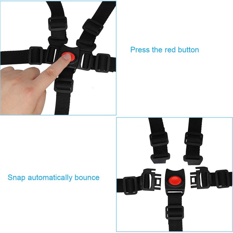 Together-life Universal 5 Point Harness Baby Seat Belt Adjustable Baby Safety Strap for High Chair Stroller for Kids Safe Protection - Image 5