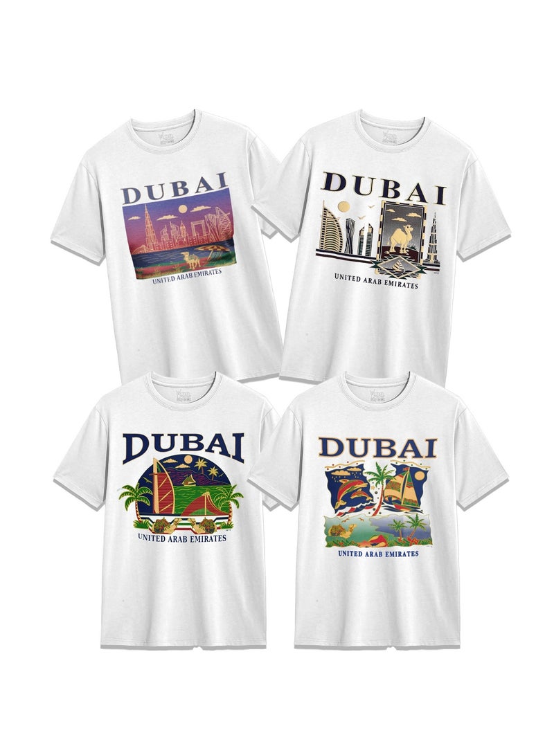 Yoo Street Yoo Street Dubai Adventure Spirit T-Shirts – Pack of 4 – Explore the City of Dreams in Style  - Image 1
