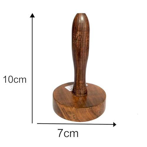 NOHUNT Handmade Mango Wood Kitchen Tool, Hand Masher, Roti Sekni/Sekhni, Wooden Chapati Press, Traditional Roti Fluffer for Cooking, Easy to Use, Perfect for Fluffy Paranthas - Image 4