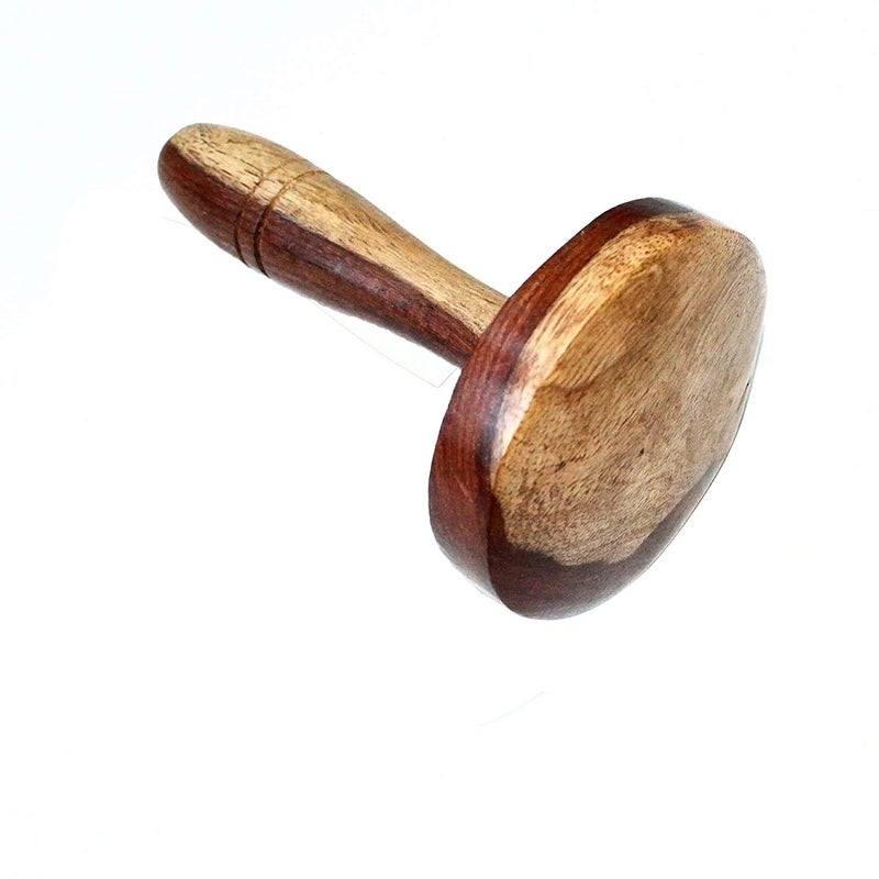 NOHUNT Handmade Mango Wood Kitchen Tool, Hand Masher, Roti Sekni/Sekhni, Wooden Chapati Press, Traditional Roti Fluffer for Cooking, Easy to Use, Perfect for Fluffy Paranthas - Image 5