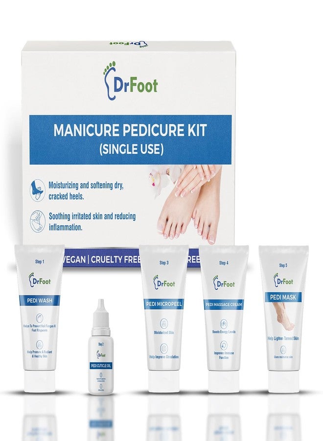 Dr.Foot طقم العناية بالقدمين للرجال من دكتور فوت | لتفتيح وتنعيم البشرة | غسول القدمين-8 جرام | زيت الجلد الميت-10 مل | مقشر دقيق-8 جرام | كريم تدليك-8 جرام | قناع القدمين-8 جرام - Image 1