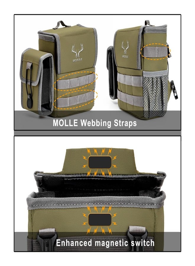 MOXULE Binocular Harness Chest Pack - Bino Case with Rangefinder Pocket and Waterproof Cover for Hunting Hiking Birdwatching Green - Image 3