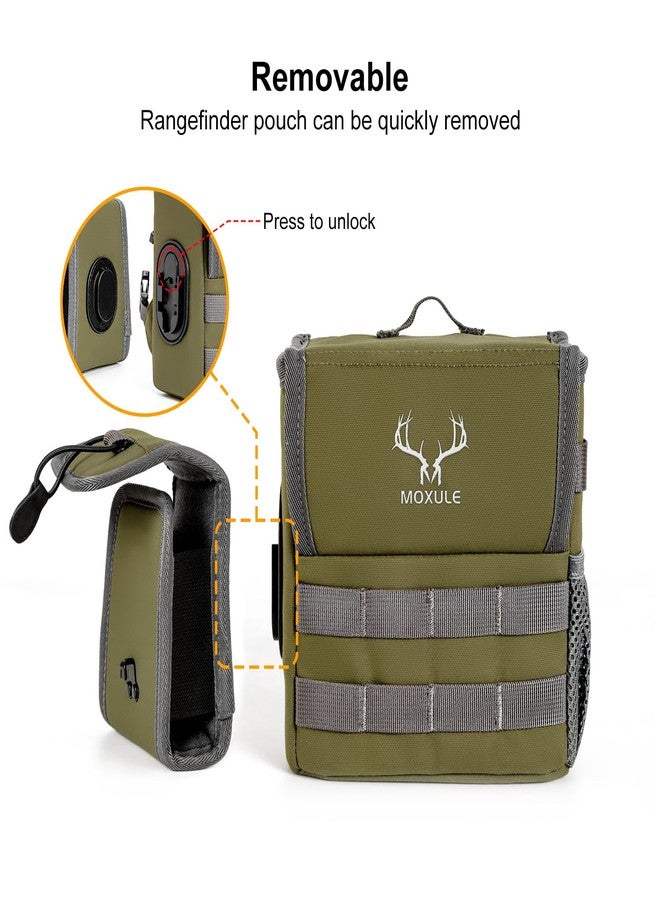 MOXULE Binocular Harness Chest Pack - Bino Case with Rangefinder Pocket and Waterproof Cover for Hunting Hiking Birdwatching Green - Image 2