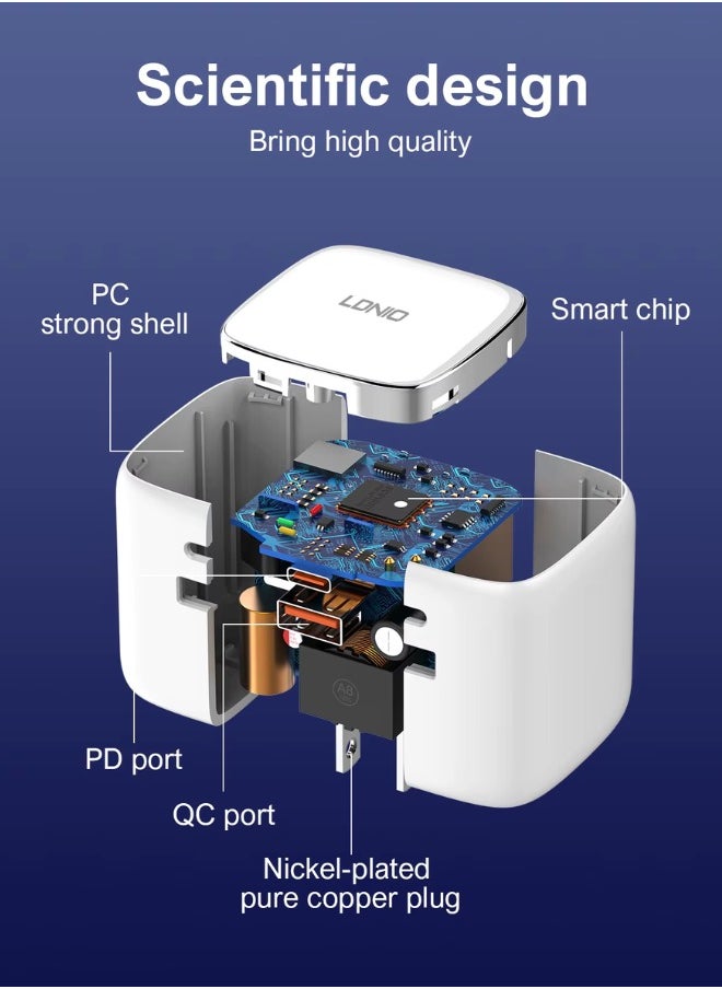 LDNIO - 65W PD&QC U.S. Socket Multi-Adapter Fast Charger - Image 1