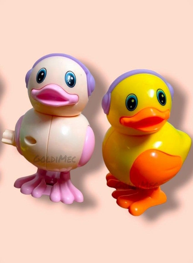 GoldiMec Key Operated Wind Up Toys (Set of 2 Duck) | Jumping Moving Toy Rotating Head Key Toys | Best Engaging Educating Animal Bird Toys from 6 Months to 3 Ys Old (Multicolor) (Set of 2 Duck) - Image 3
