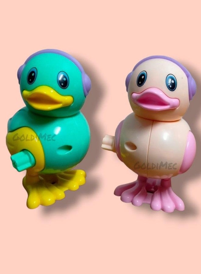 GoldiMec Key Operated Wind Up Toys (Set of 2 Duck) | Jumping Moving Toy Rotating Head Key Toys | Best Engaging Educating Animal Bird Toys from 6 Months to 3 Ys Old (Multicolor) (Set of 2 Duck) - Image 2
