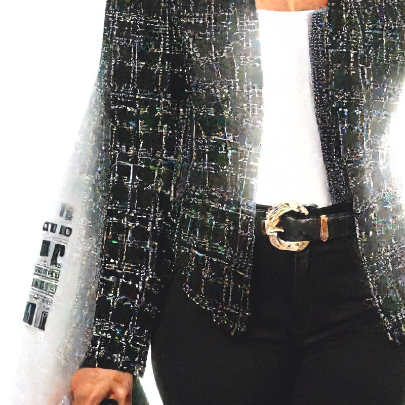 Women's Slim Fit Plaid Print Blazer Jacket - Image 3