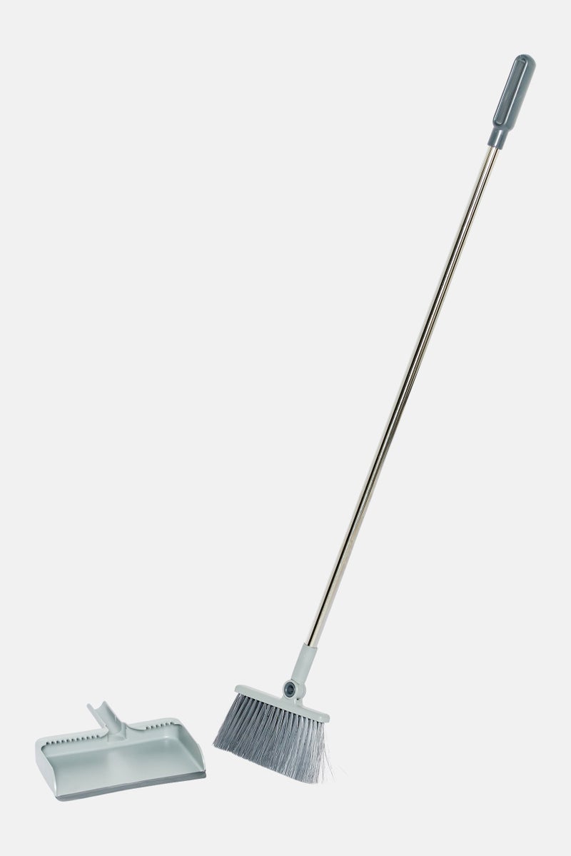 YOTO 2 Pieces Dustpan And Brush Set, Grey  - Image 2