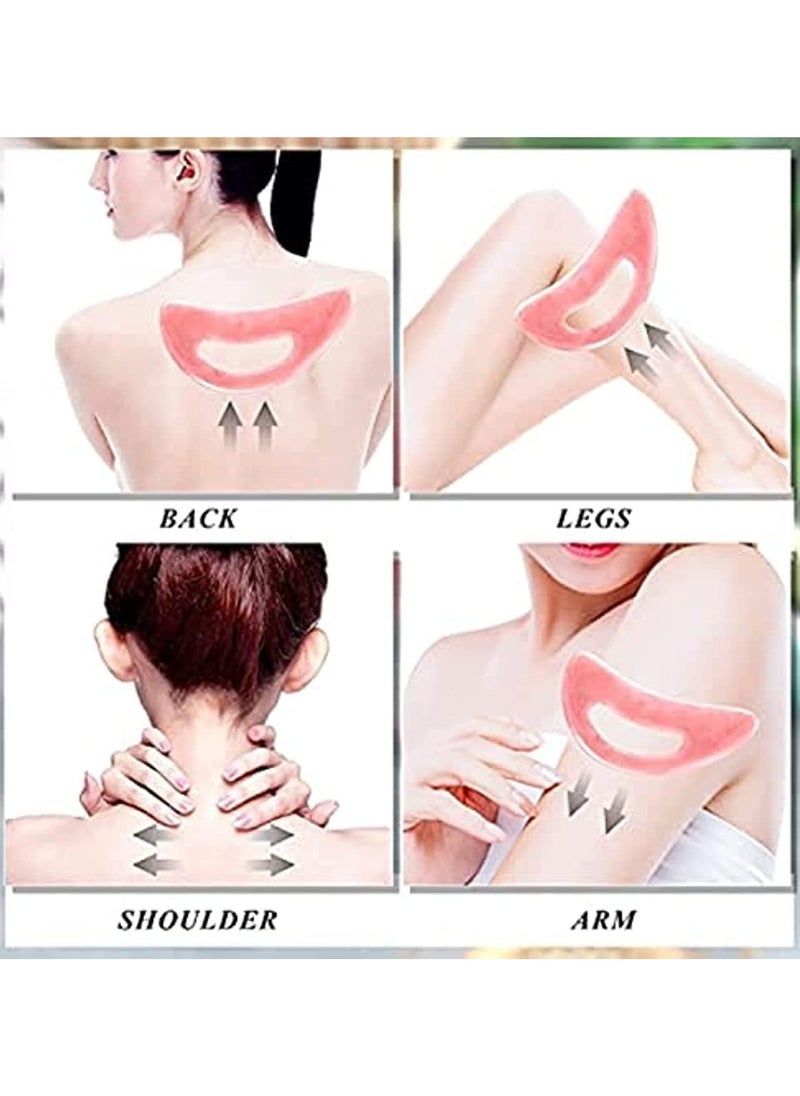 Generic Gua Sha Massage Tool Large Gua Sha Set with Hand Grip Resin Guasha Board Muscle Scraping Massage Tools Body Facial Sculpting Anti Cellulite SPA Tools for Man and Women (Pink)  - Image 3