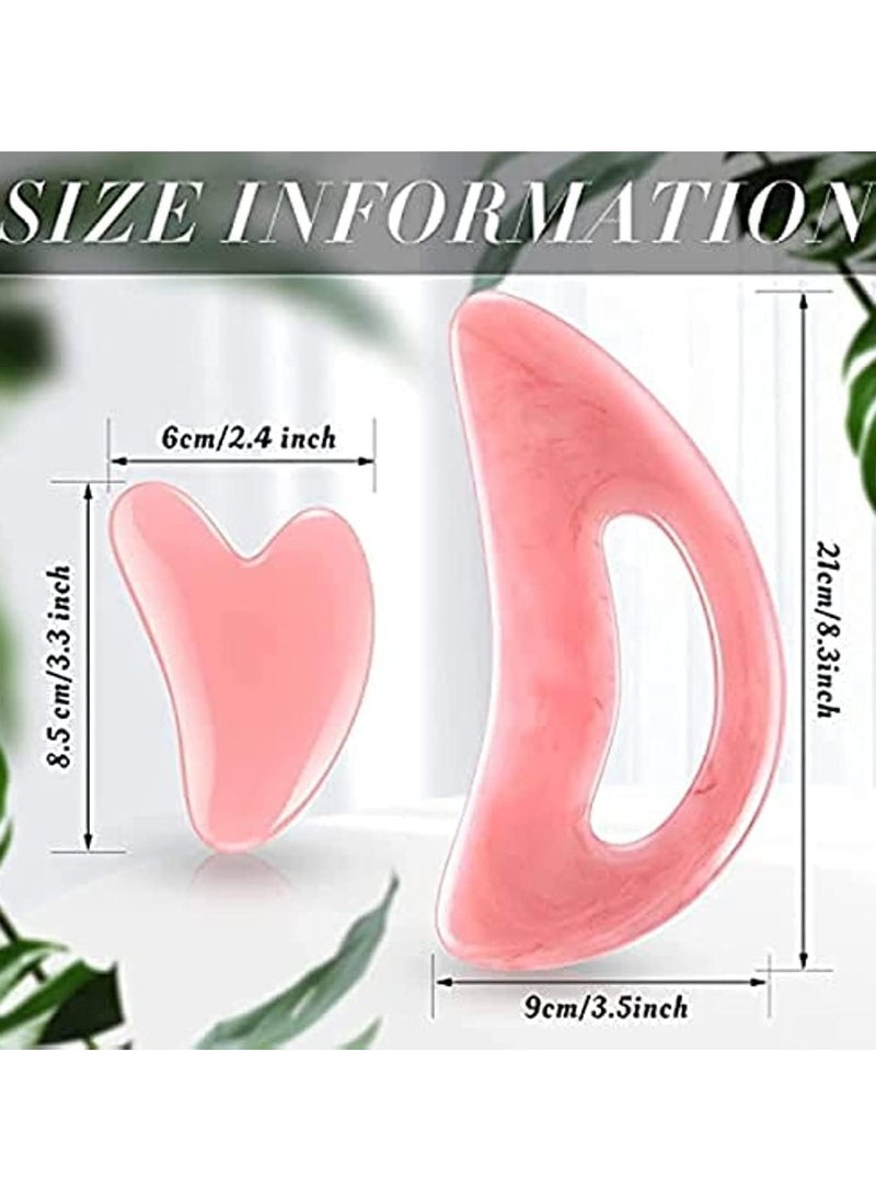 Generic Gua Sha Massage Tool Large Gua Sha Set with Hand Grip Resin Guasha Board Muscle Scraping Massage Tools Body Facial Sculpting Anti Cellulite SPA Tools for Man and Women (Pink)  - Image 4