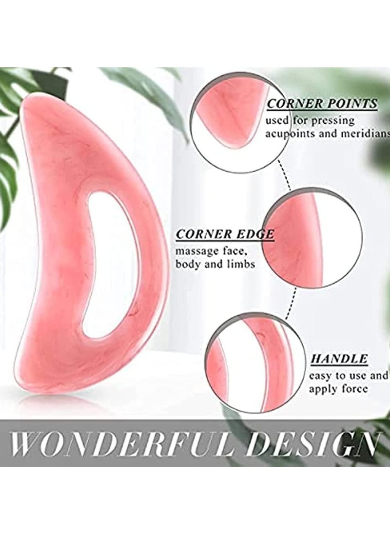 Generic Gua Sha Massage Tool Large Gua Sha Set with Hand Grip Resin Guasha Board Muscle Scraping Massage Tools Body Facial Sculpting Anti Cellulite SPA Tools for Man and Women (Pink)  - Image 5