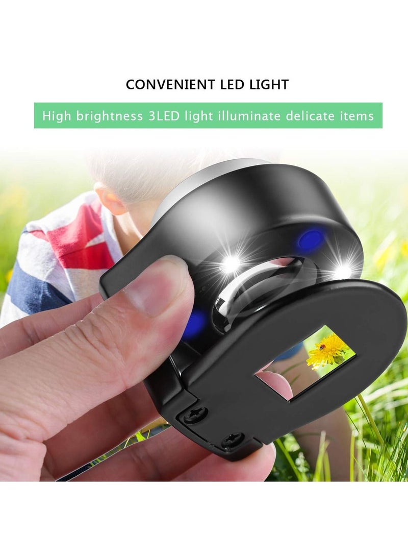 Excefore 60x Coin Magnifier, Rechargeable Portable USB 6 Lights Metal UV Magnifying with Ptical Glass Lens Scale for Jewelry, Textile, Gems, Stamps, Coins and Plants - Image 3