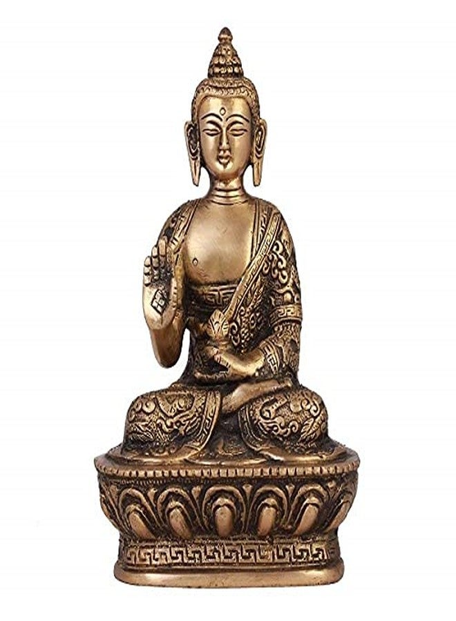 ARTVARKO Brass Buddha Statue Gautam Buddha Idol for Home Decor Vaastu Feng Shui Religious Gift 7 Inch, Pack of 1, - Image 2