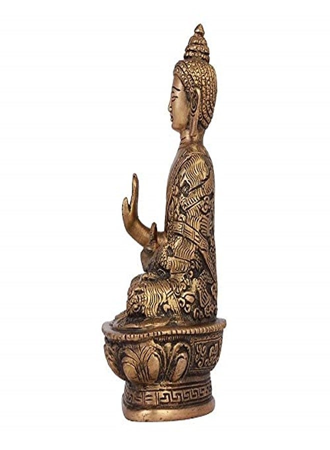 ARTVARKO Brass Buddha Statue Gautam Buddha Idol for Home Decor Vaastu Feng Shui Religious Gift 7 Inch, Pack of 1, - Image 3