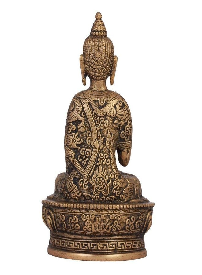 ARTVARKO Brass Buddha Statue Gautam Buddha Idol for Home Decor Vaastu Feng Shui Religious Gift 7 Inch, Pack of 1, - Image 5