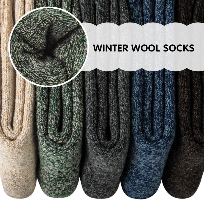 YSense Womens Wool Socks, Winter Boot Socks Stocking Stuffers Gifts for Women Men Warm Crew for Hiking - Image 3
