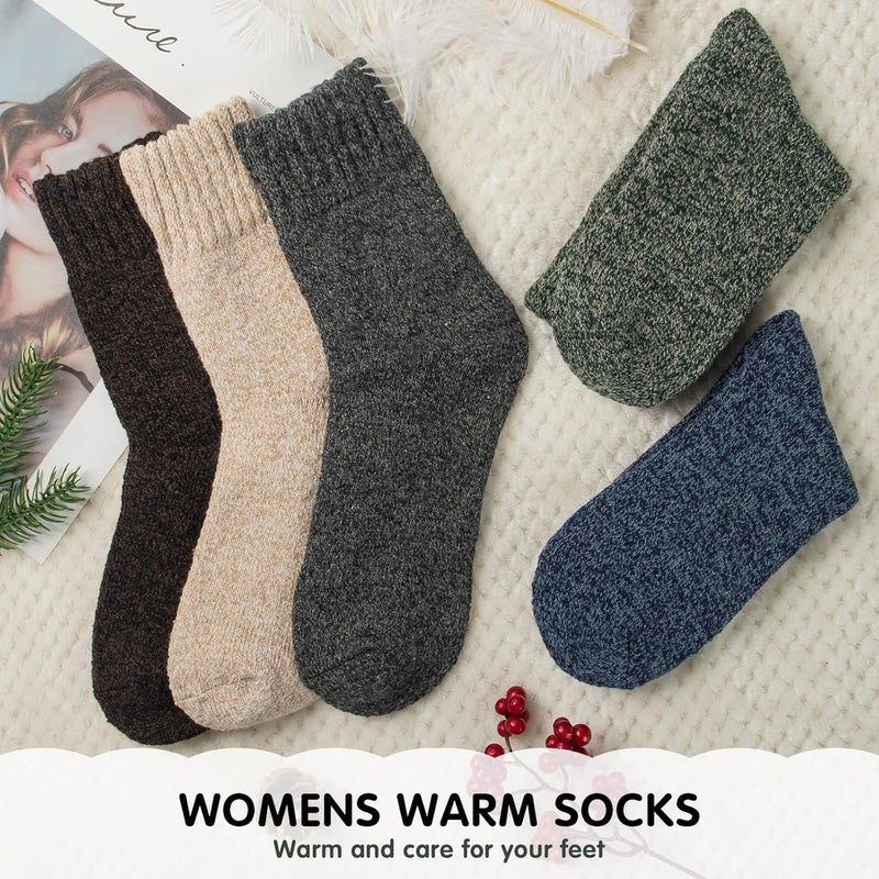 YSense Womens Wool Socks, Winter Boot Socks Stocking Stuffers Gifts for Women Men Warm Crew for Hiking - Image 5