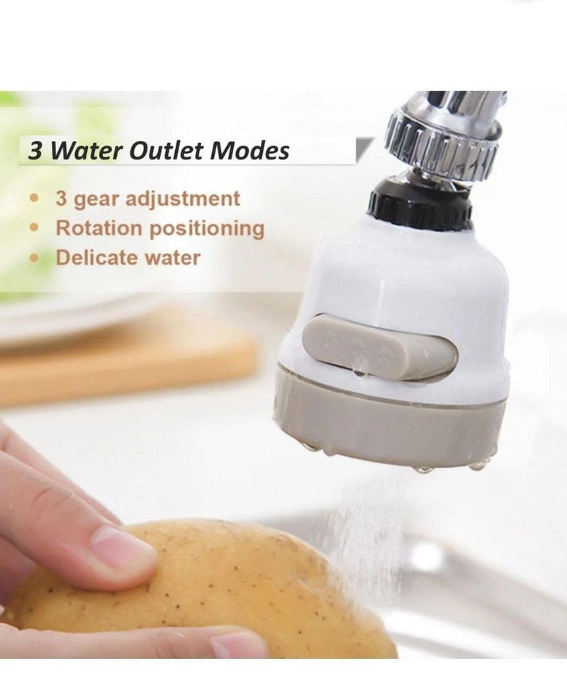 3Mode Adjustable Faucet Sprayer Kitchen Tap Aerator with Shower and Pulse Settings White and Grey  - Image 3