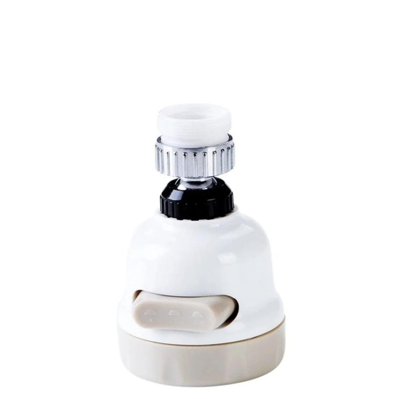 3Mode Adjustable Faucet Sprayer Kitchen Tap Aerator with Shower and Pulse Settings White and Grey  - Image 1