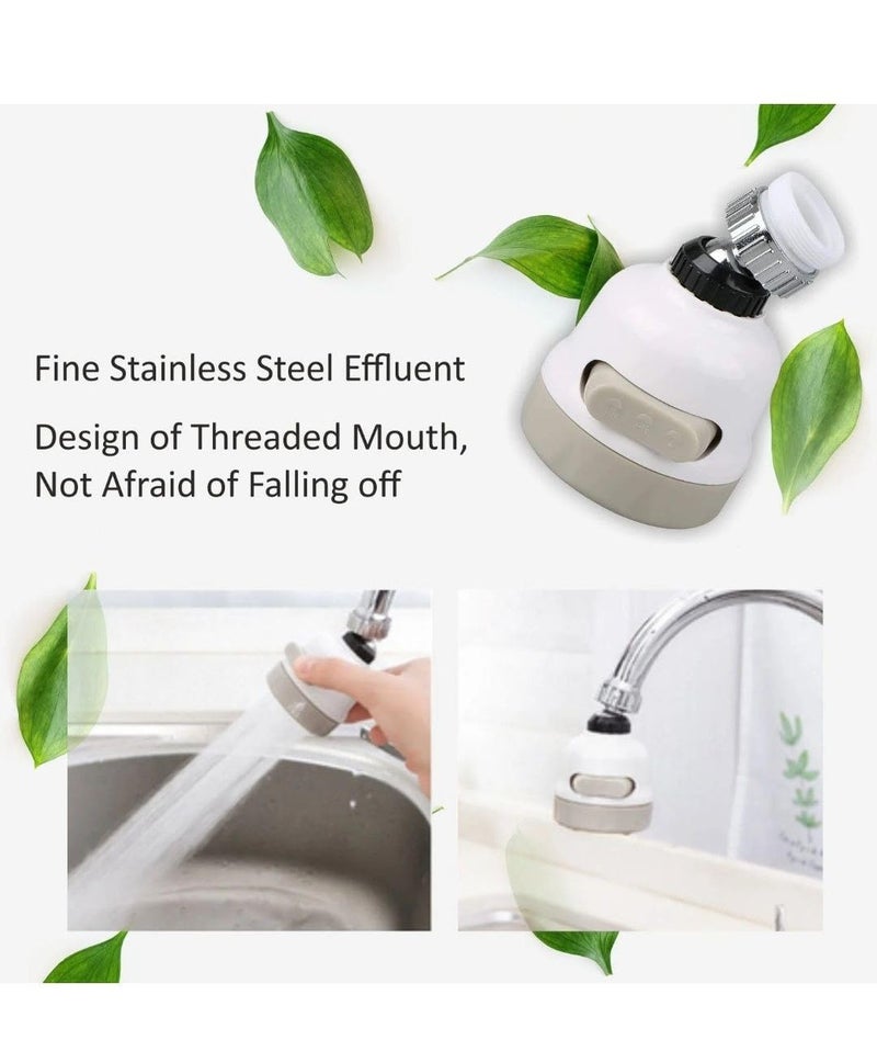 3Mode Adjustable Faucet Sprayer Kitchen Tap Aerator with Shower and Pulse Settings White and Grey  - Image 2