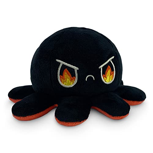 TeeTurtle Reversible Octopus Plushie 4Inch Angry Red Rage Black TwoSided Flip Plush Toy with Embroidered Details Cute Mini Collectible Plush for Kids Teens and Adults - Image 1