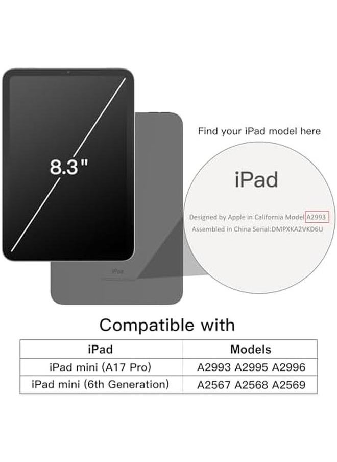 Jetech - Rotating Case For Ipad Mini A17 Pro 2024 Model 7Th Generation Mini 6 2021 Model 6Th Generation 360 Degree Rotation Protective Stand Cover Clear Back Auto Wake Sleep Black - Image 1
