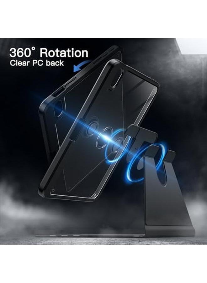 Jetech - Rotating Case For Ipad Mini A17 Pro 2024 Model 7Th Generation Mini 6 2021 Model 6Th Generation 360 Degree Rotation Protective Stand Cover Clear Back Auto Wake Sleep Black - Image 1