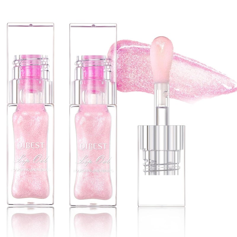 2Pcs Magic Color Changing Moisturizing Lip Glow Oil Plumping Glimmer Glow Lipstick Hydrating Lip Gloss Lip Balm Transparent Lip Care Long Lasting Moisturizing Nonsticky Fresh Texture Lip Oil