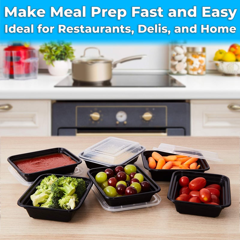 Avant Grub Pro Grade BPA-Free Plastic Containers with Lids 50ct. 12oz Leakproof Microwavable Portion Container for To-Go Orders  Food Prep and Storage. Reusable Bento Box for Restaurant Cafe and Catering. - Image 1