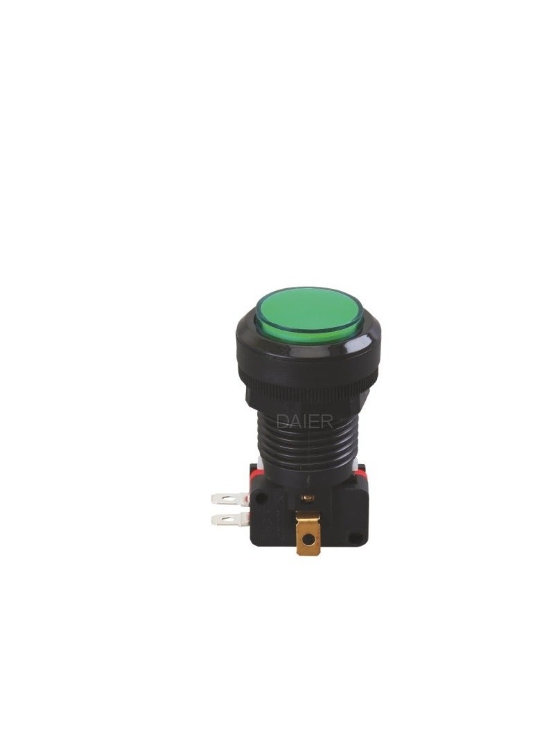 KNP SWITCH-PBS-30-2-16A GREEN is a heavy duty push button switch commonly used for control systems requiring a robust and reliable switch interface Featuring a green push button it is ideal for start functions power control or other operations where a clear visible control interface is necessary. - Image 3