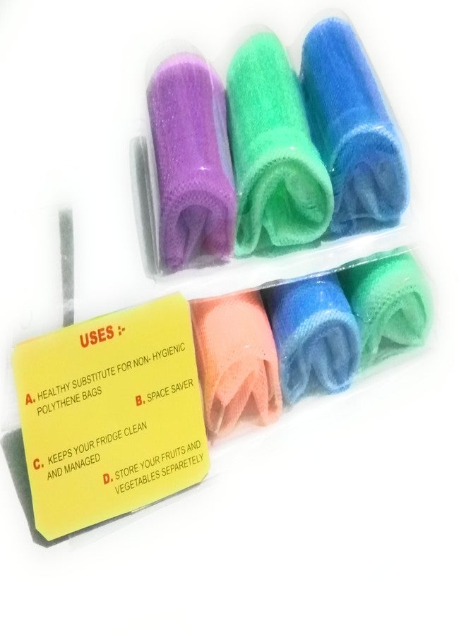 dannu Fridge Bags for Fruits and Vegetables with Zip (Set of 3, Multicolor) = 9 Pieces - Image 4