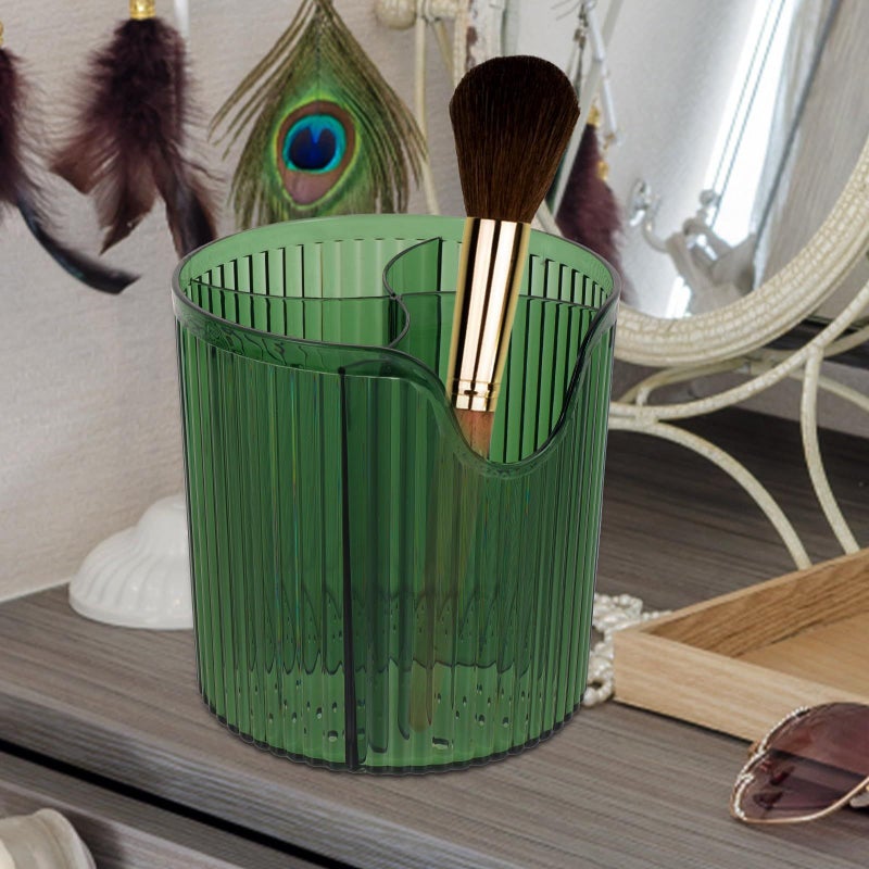 Green Cosmetic Brush Holder Organizer Storage Container For Travel And Home Desk - Image 5