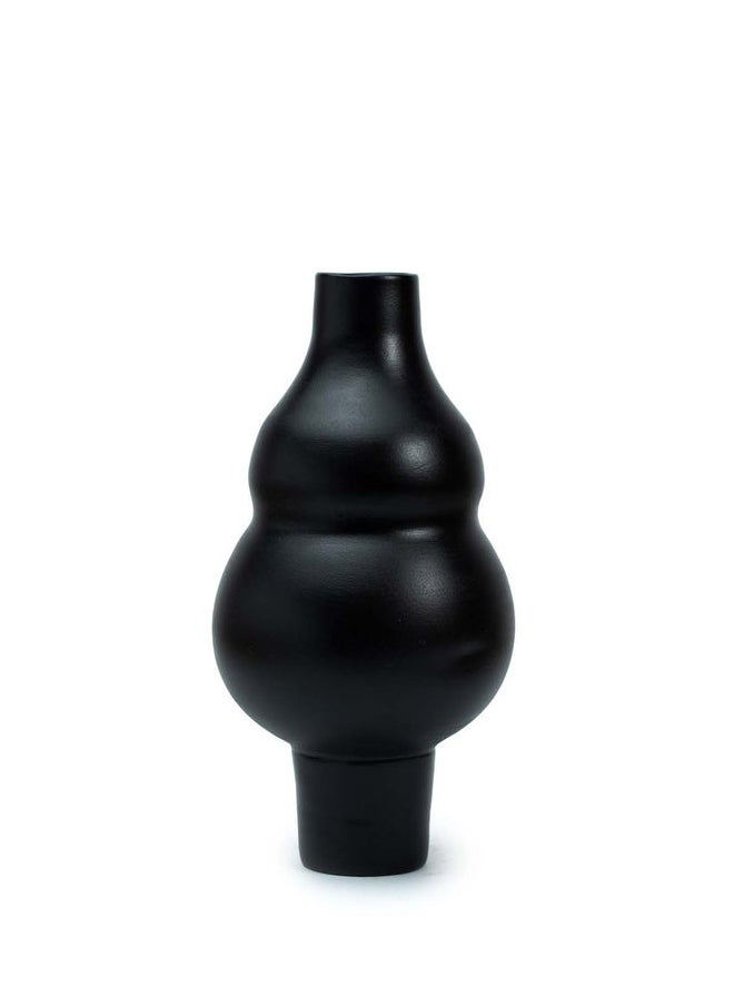 Balkans Handmade Pottery Vase Indoor, H 29 cm - Black 