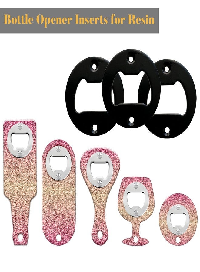 TECARATE Bottle Opener Insert - 20 Sets Stainless Stee Bottle Opener Inserts Kit with Screws Screwdriver for Bottle Opener DIY Resin Mould Kit Hardware Parts Supply（black) - Image 3