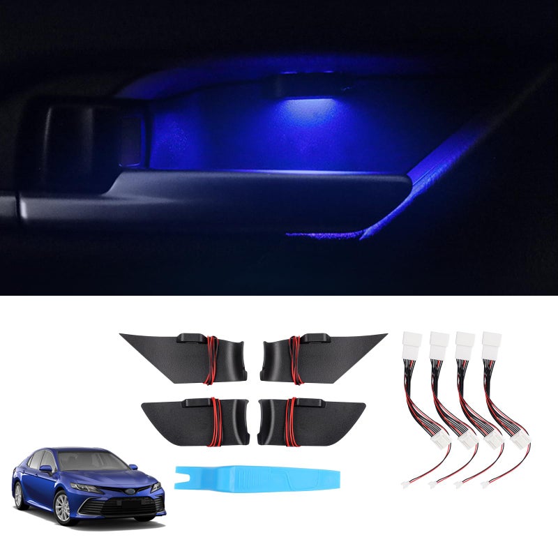 Powerty LED Light for 2025 2026 Toyota Camry XV80 Accessories Inner Door Handle Bowl Mood Lighting Decorative Interior Lamp 4PCS Blue