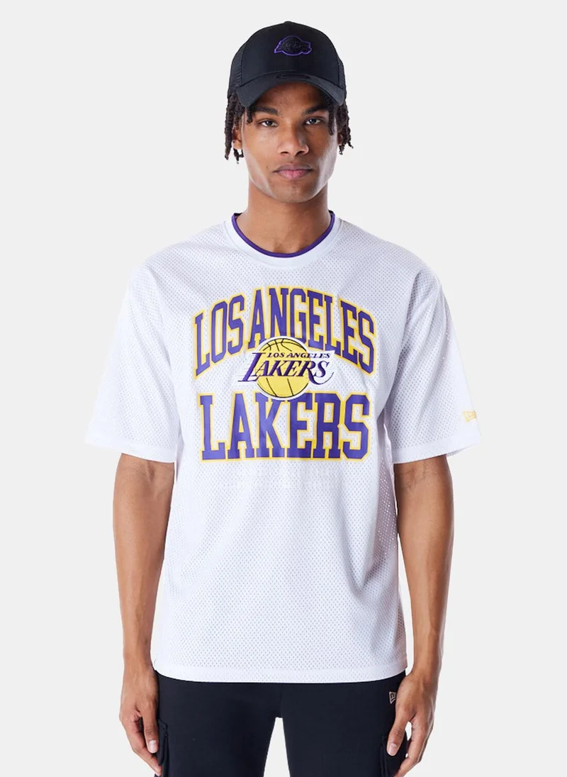 NEW ERA Men's NBA Los Angeles Lakers Patch Mesh T-Shirt