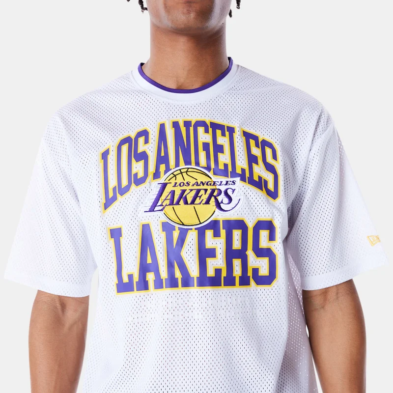 نيو ايرا Men's NBA Los Angeles Lakers Patch Mesh T-Shirt