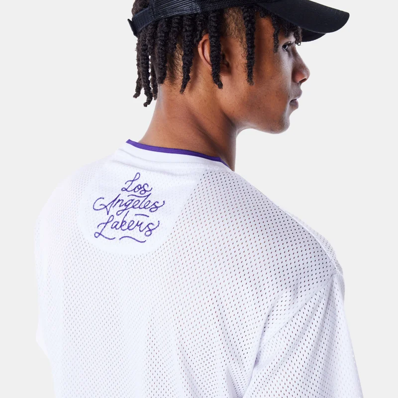 نيو ايرا Men's NBA Los Angeles Lakers Patch Mesh T-Shirt