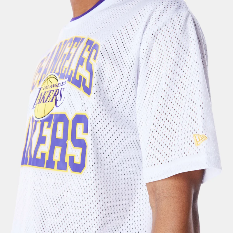 نيو ايرا Men's NBA Los Angeles Lakers Patch Mesh T-Shirt