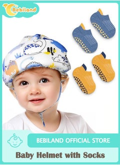 Bebiland Baby Helmet with 2 Pair of Socks for Crawling Walking, Baby Head Protector, Head Protection for Infant No Bumps Soft Cushion Toddler Safety Head Guard  - Image 1