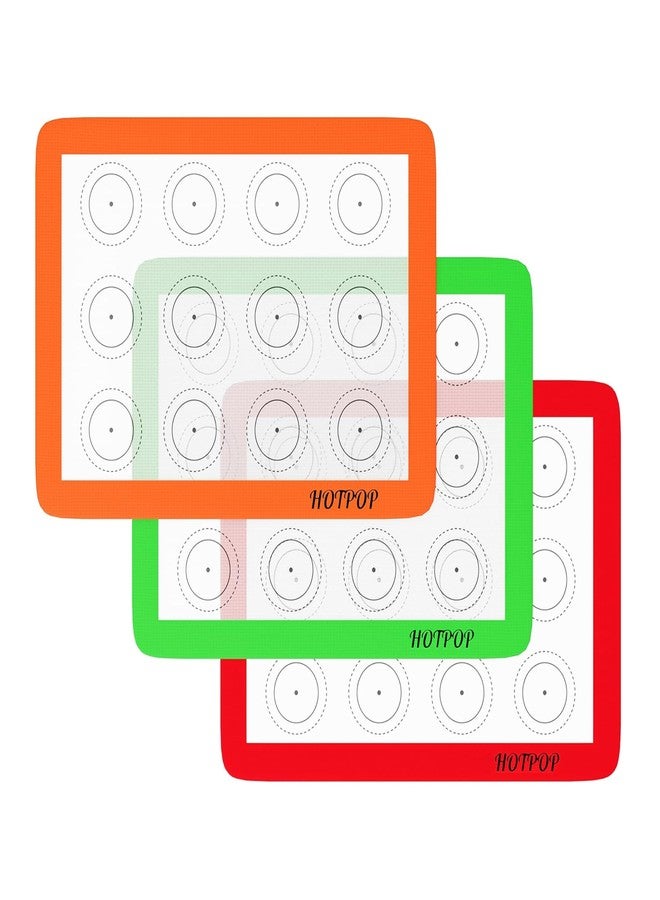 HOTPOP Silicone Baking Mats 0.75mm - Non-Stick Silicone Sheets for Bake Pans and Rolling with Outlines for Pastries - Silicone Baking Sheet - Macaron/Pastry/Cookie/Bun/Bread Making (3 QUARTER SIZE) - Image 1