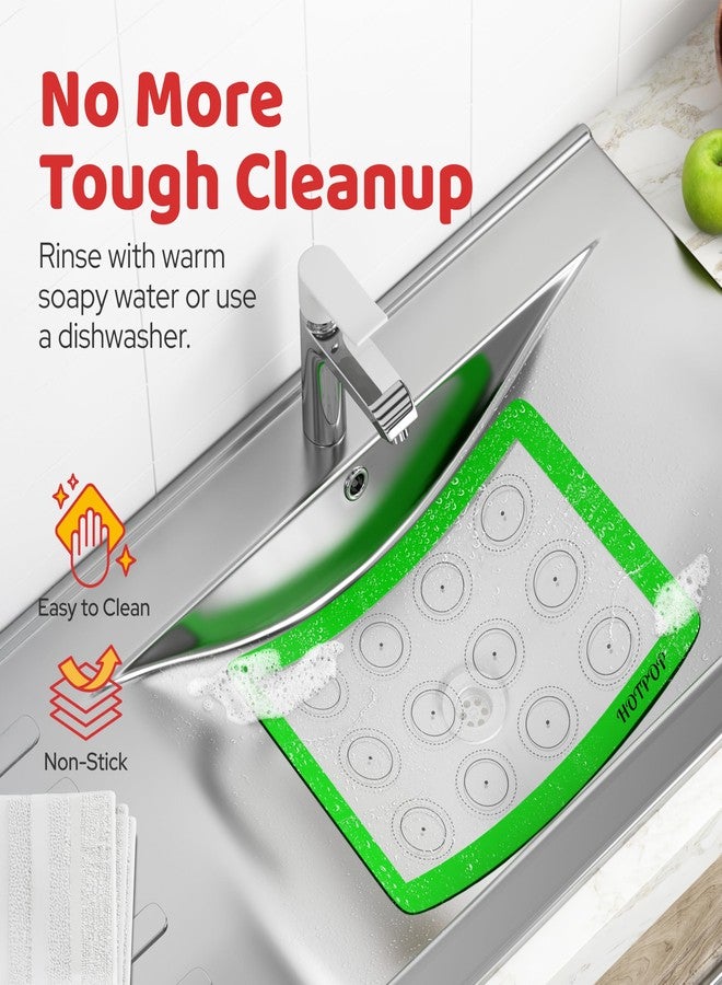 HOTPOP Silicone Baking Mats 0.75mm - Non-Stick Silicone Sheets for Bake Pans and Rolling with Outlines for Pastries - Silicone Baking Sheet - Macaron/Pastry/Cookie/Bun/Bread Making (3 QUARTER SIZE) - Image 5