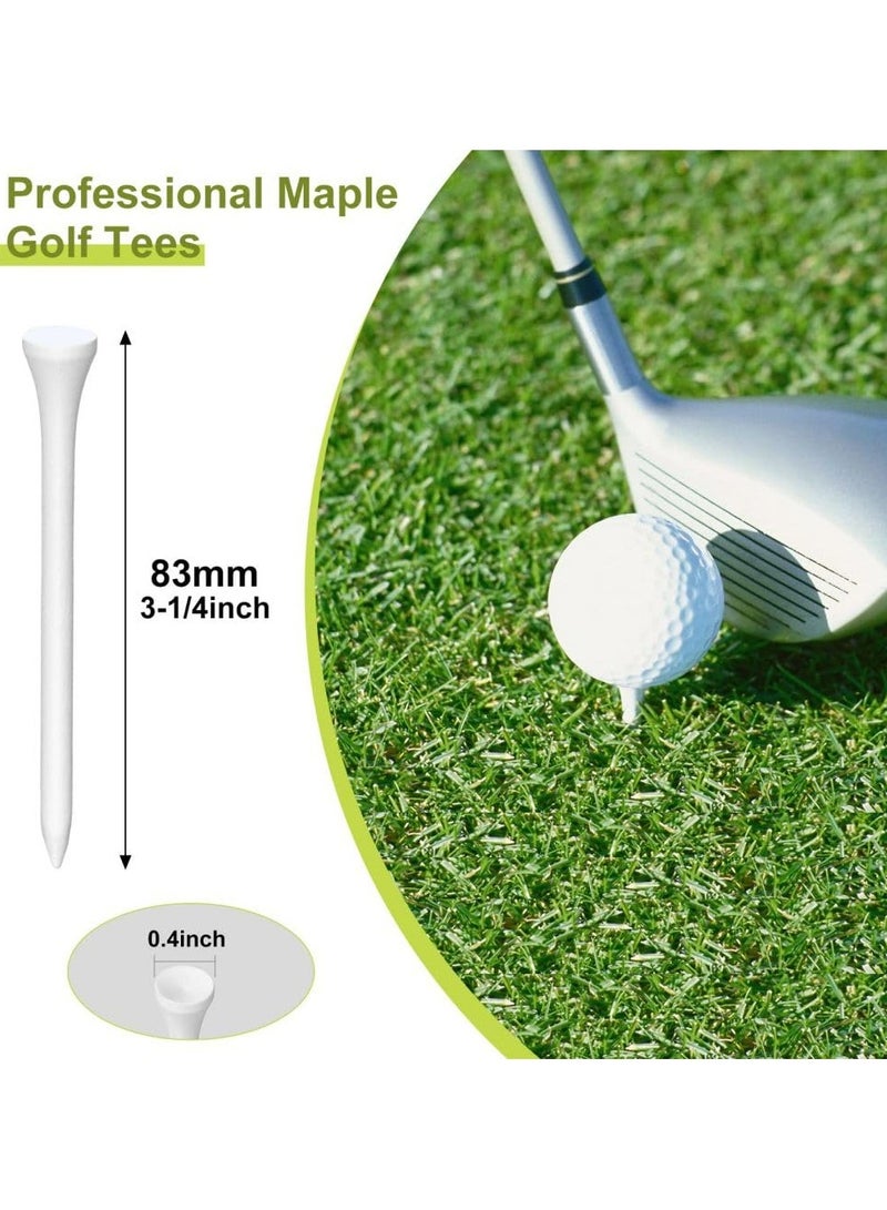 CMGTYYD 200 Pcs Golf Tees Bulk Wood Tees 3-1/4 Inch Tall, White Golf Tees for Women Men Ladies Clubs Golf Ball Theme Party Accessories  - Image 2